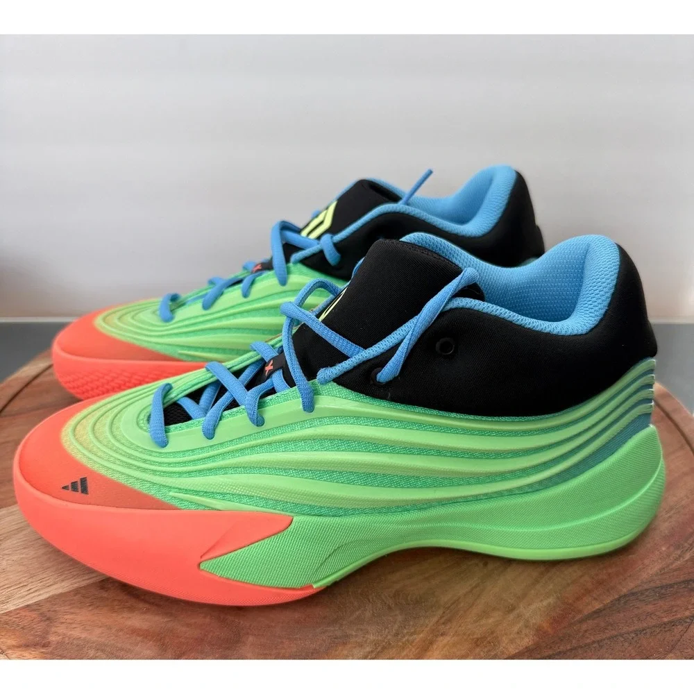 Adidas Dame Certified Basketball Shoes Neon Green Orange ‎ Mens 7- Womens 8.5